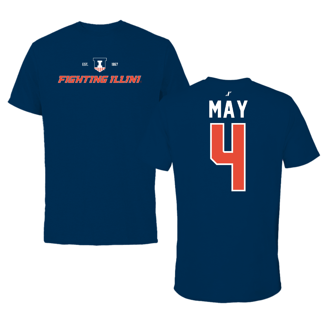 University of Illinois Volleyball Navy General Performance Tee - #4 Bianca May