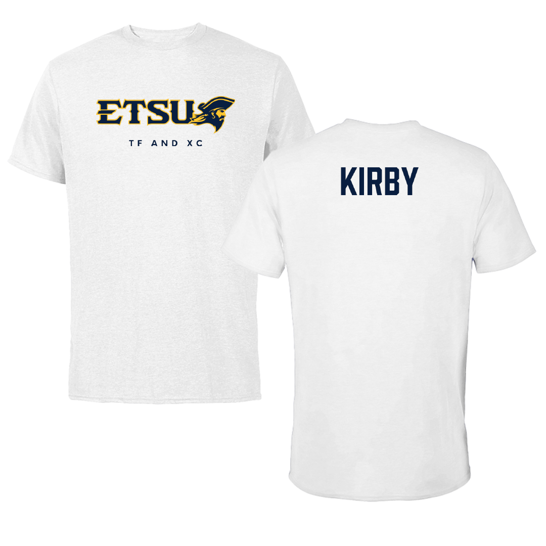 East Tennessee State University TF and XC White Performance Tee - Isaac Kirby