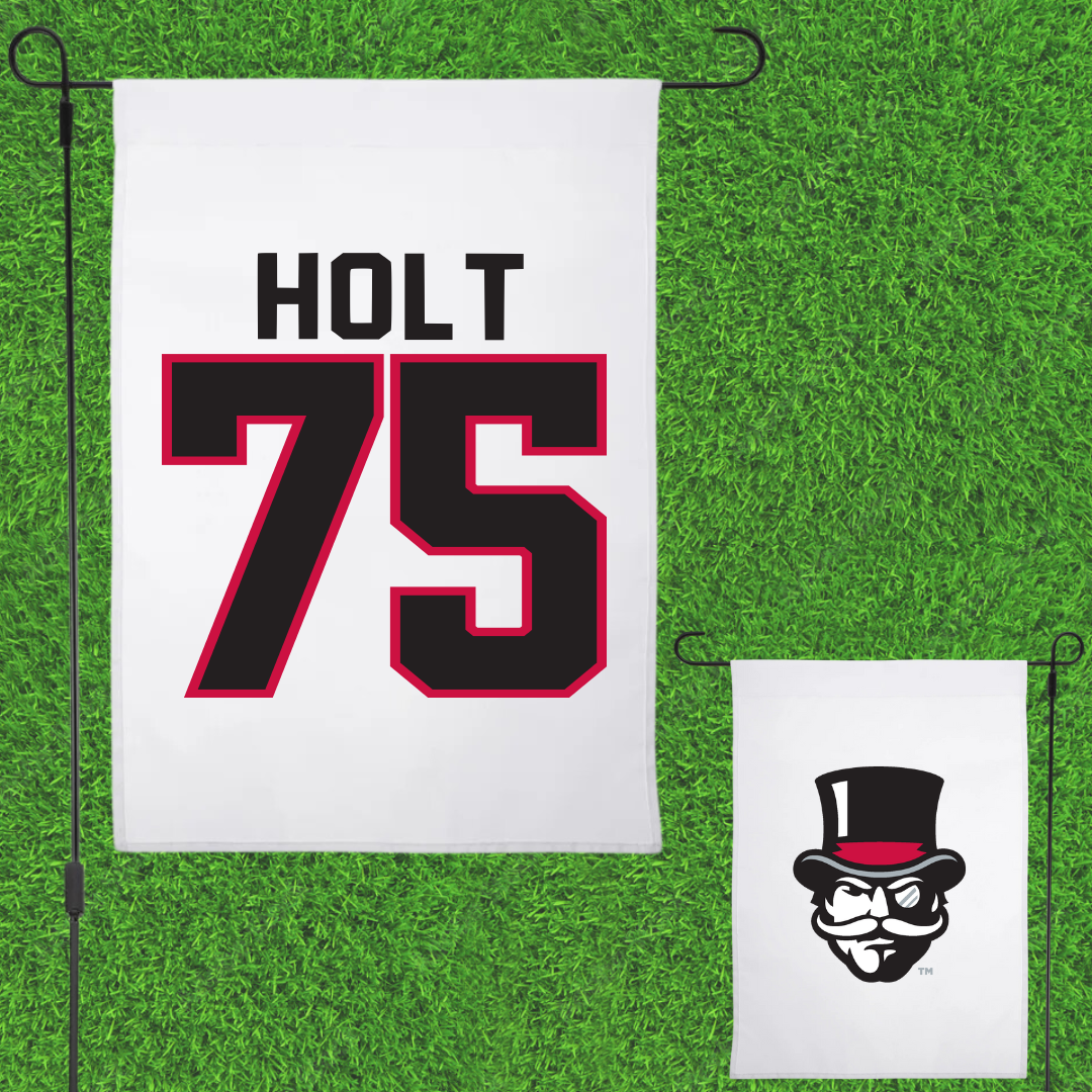 Austin Peay State University Baseball White Garden Flag - #75 Campbell Holt