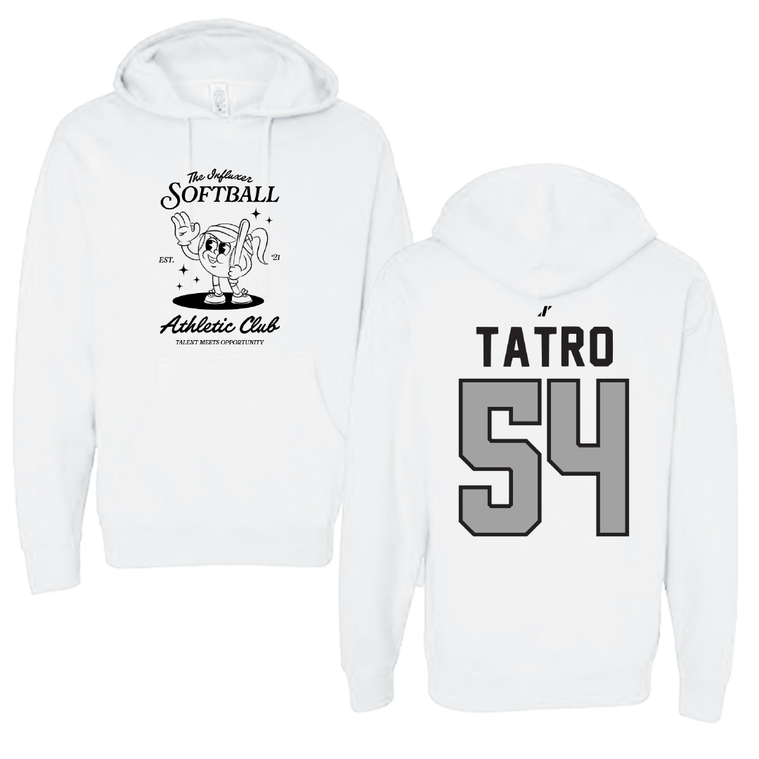 Softball White Influxer Athletic Club Hoodie - #54 Kailani Tatro