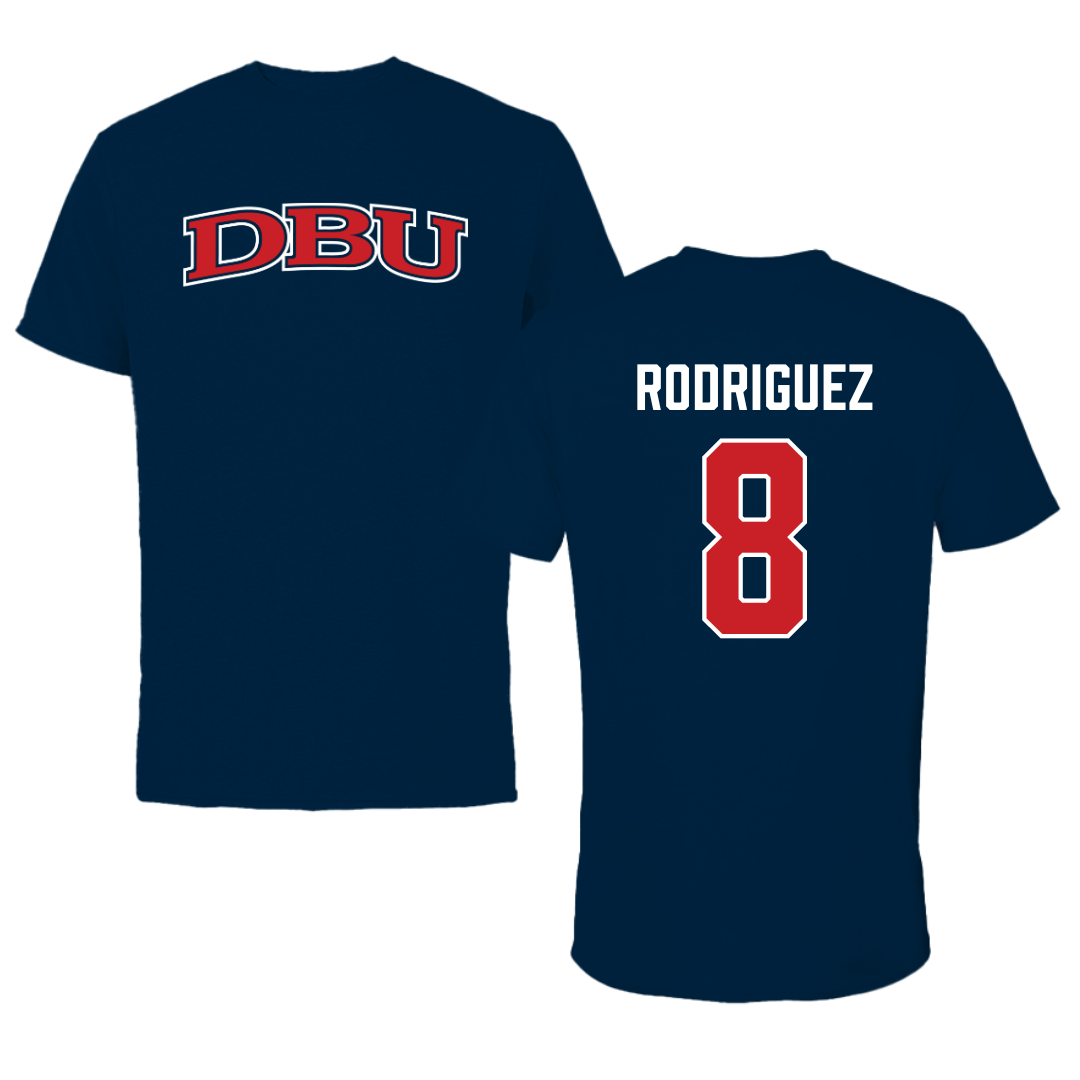 Dallas Baptist University Lacrosse Navy DBU Performance Tee - #8 Brandon Rodriguez