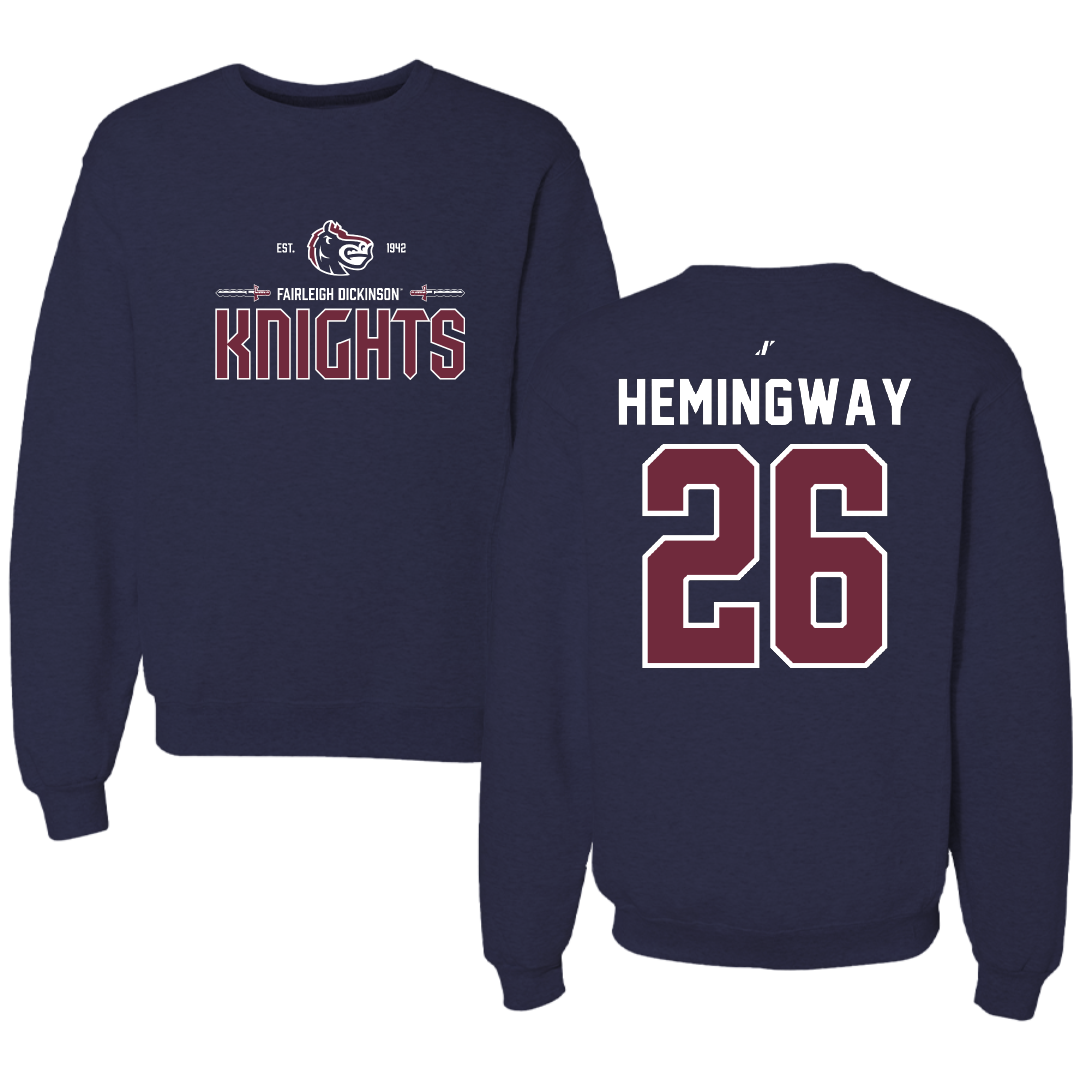 Fairleigh Dickinson University-Metropolitan Campus Softball Navy General Crewneck - #26 Jordyn Hemingway