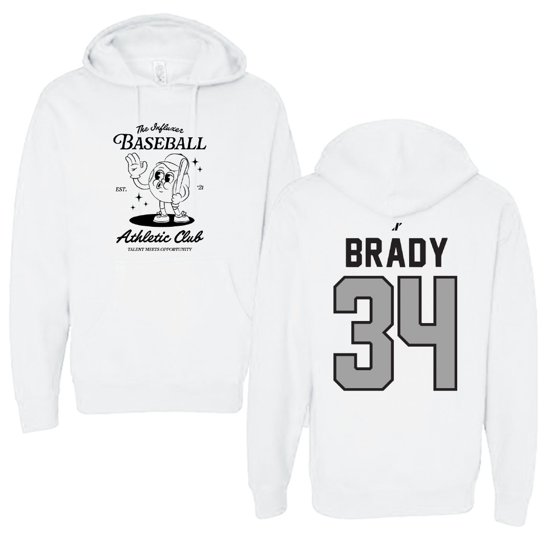 Baseball White Influxer Athletic Club Hoodie - #34 Carter Brady