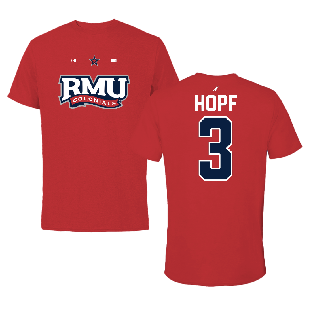 Robert Morris University Softball Red General Performance Tee - #3 Kaylyn Hopf