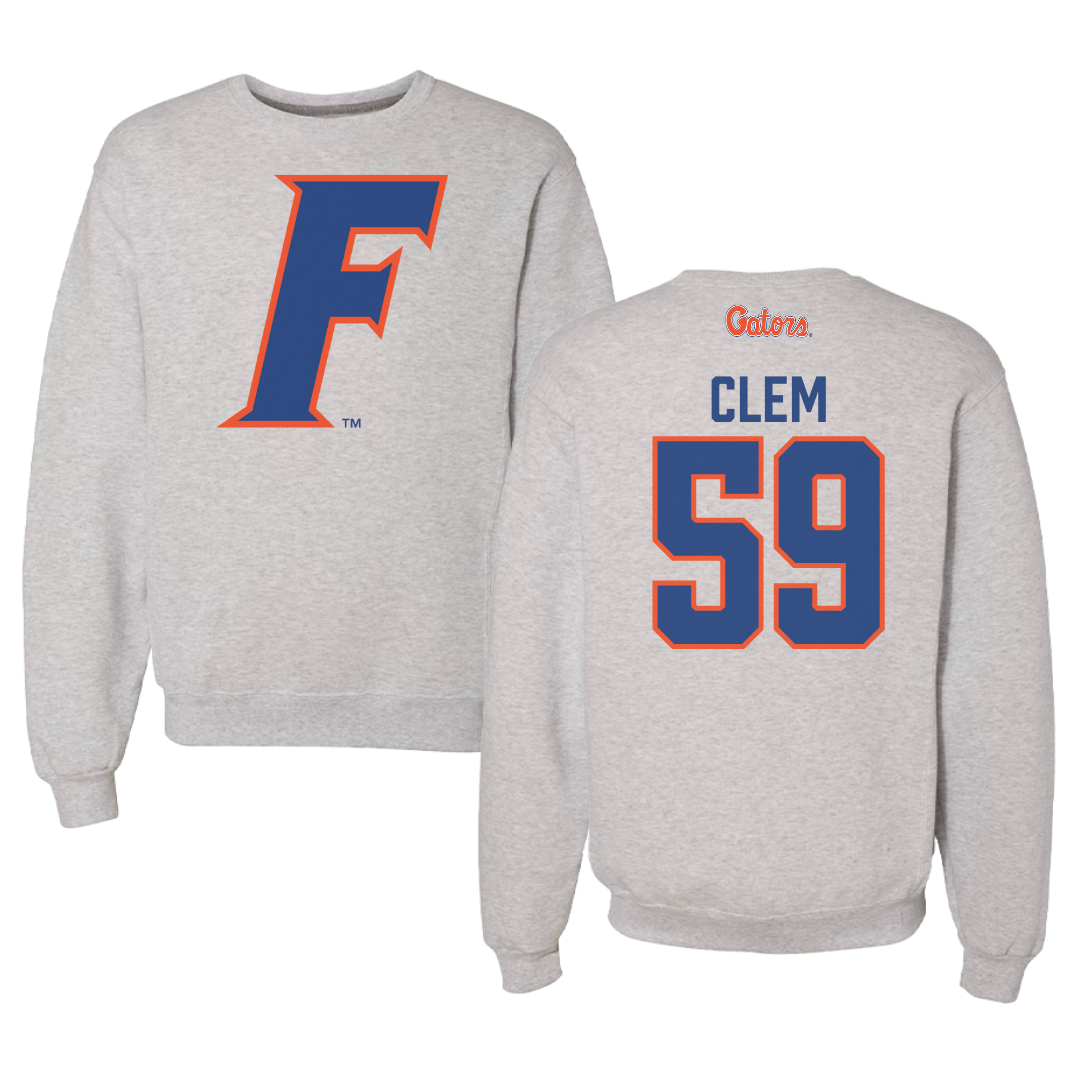 University of Florida Football Gray Crewneck - #59 Hayden Clem