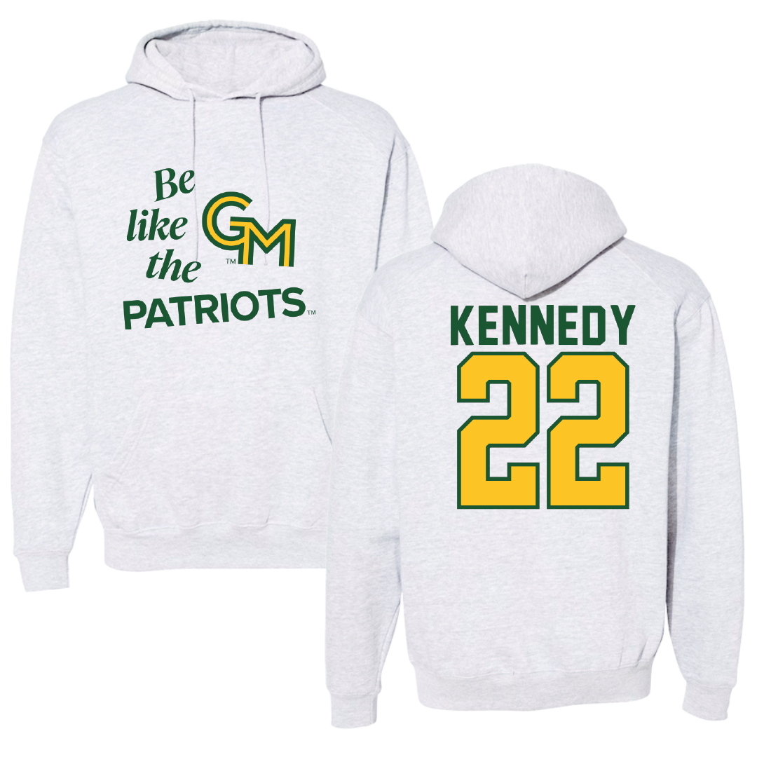 George Mason University Volleyball Light Gray Be Like Us Hoodie - #22 Olyvia Kennedy