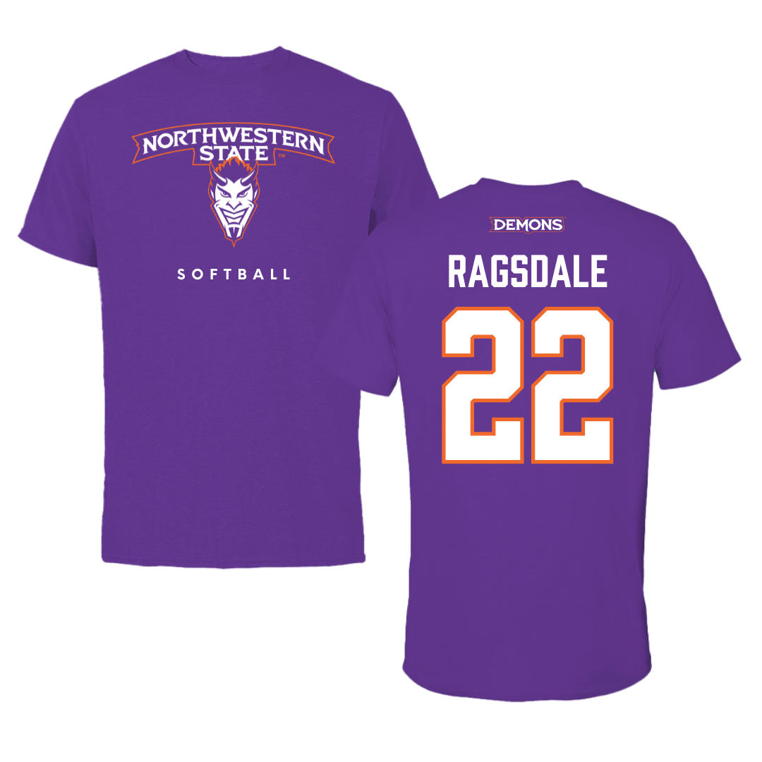 Northwestern State University Softball Purple Mascot Tee - #22 Bailie Ragsdale