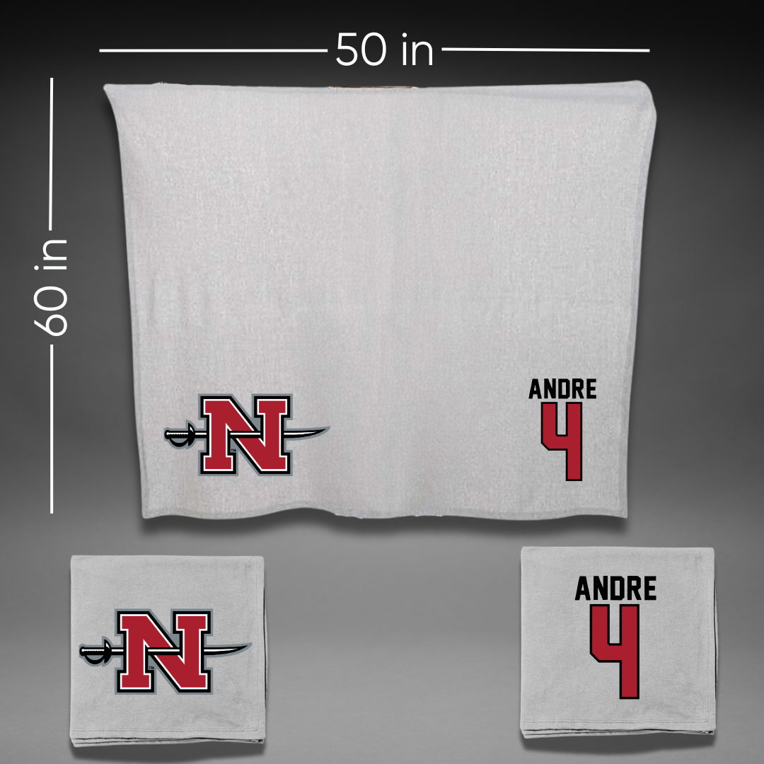 Nicholls State University Soccer Gray Blanket - #4 Lauren Andre