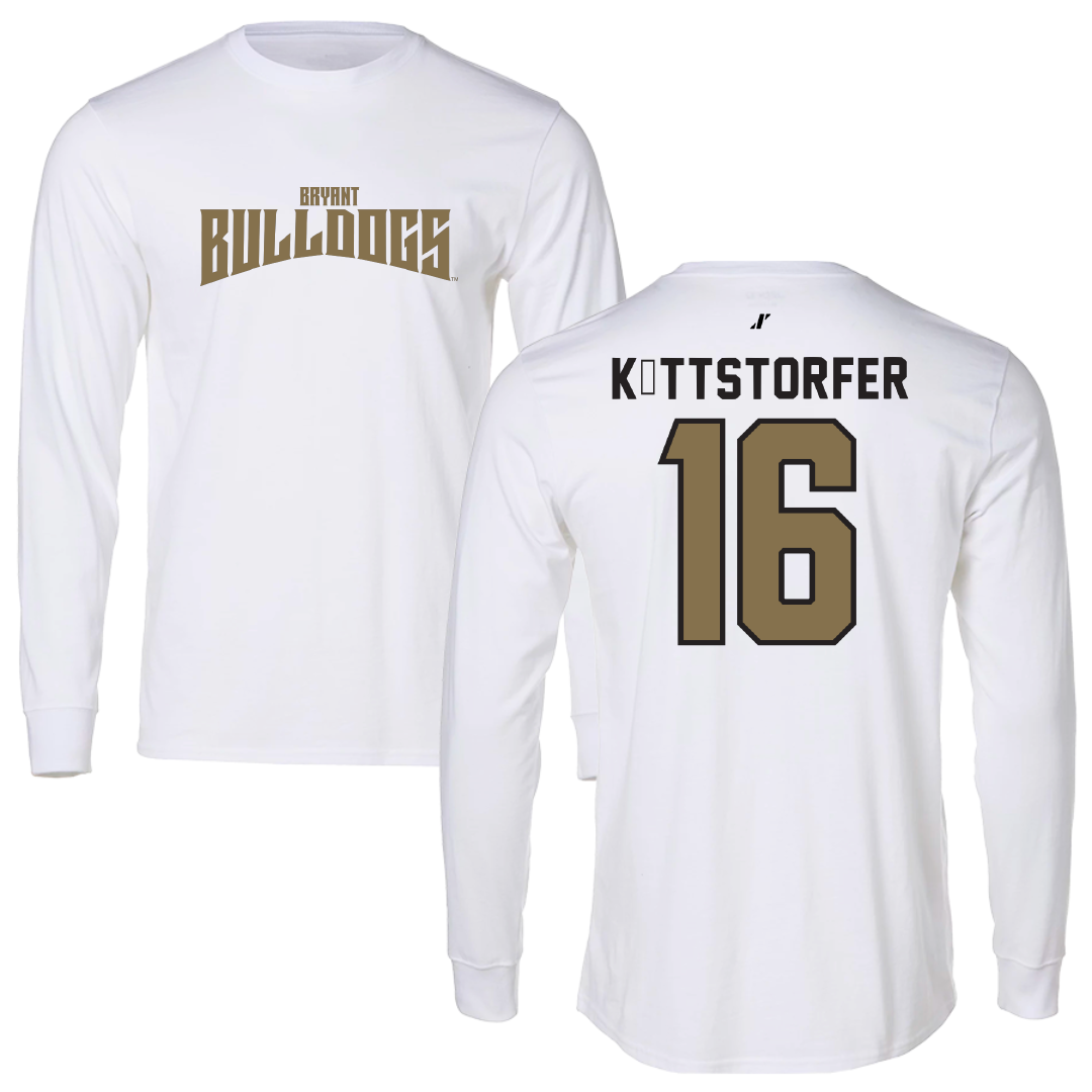 Bryant University Football White Classic Long Sleeve - #16 Lukas Köttstorfer