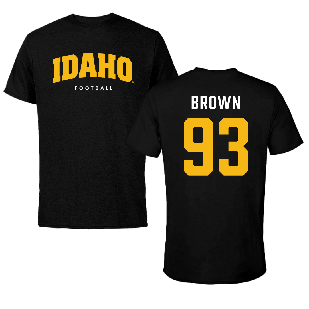 University of Idaho Football Black Idaho Performance Tee - #93 Sam Brown
