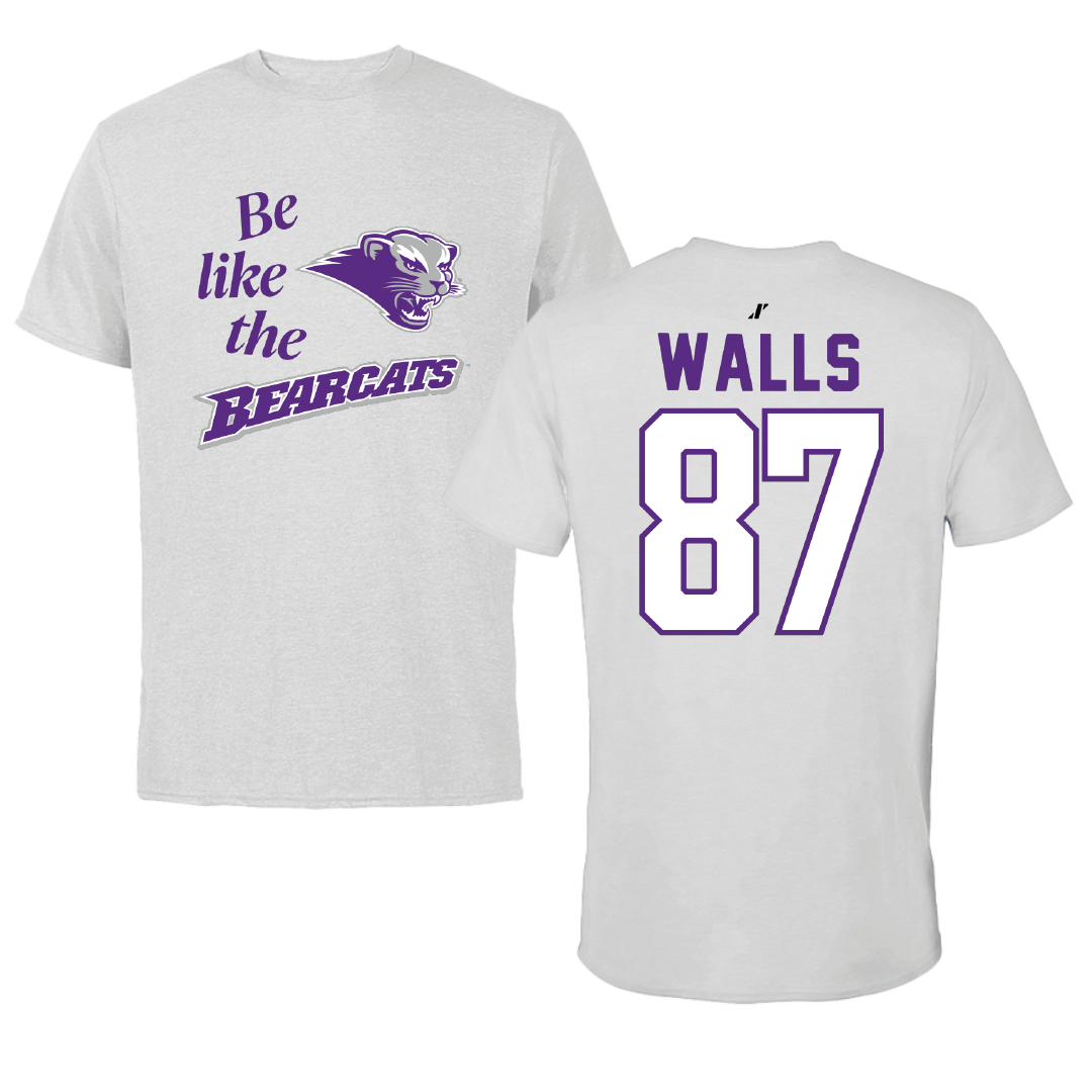 Southwest Baptist University Football Light Gray Be Like Us Tee - #87 Gabriel Walls