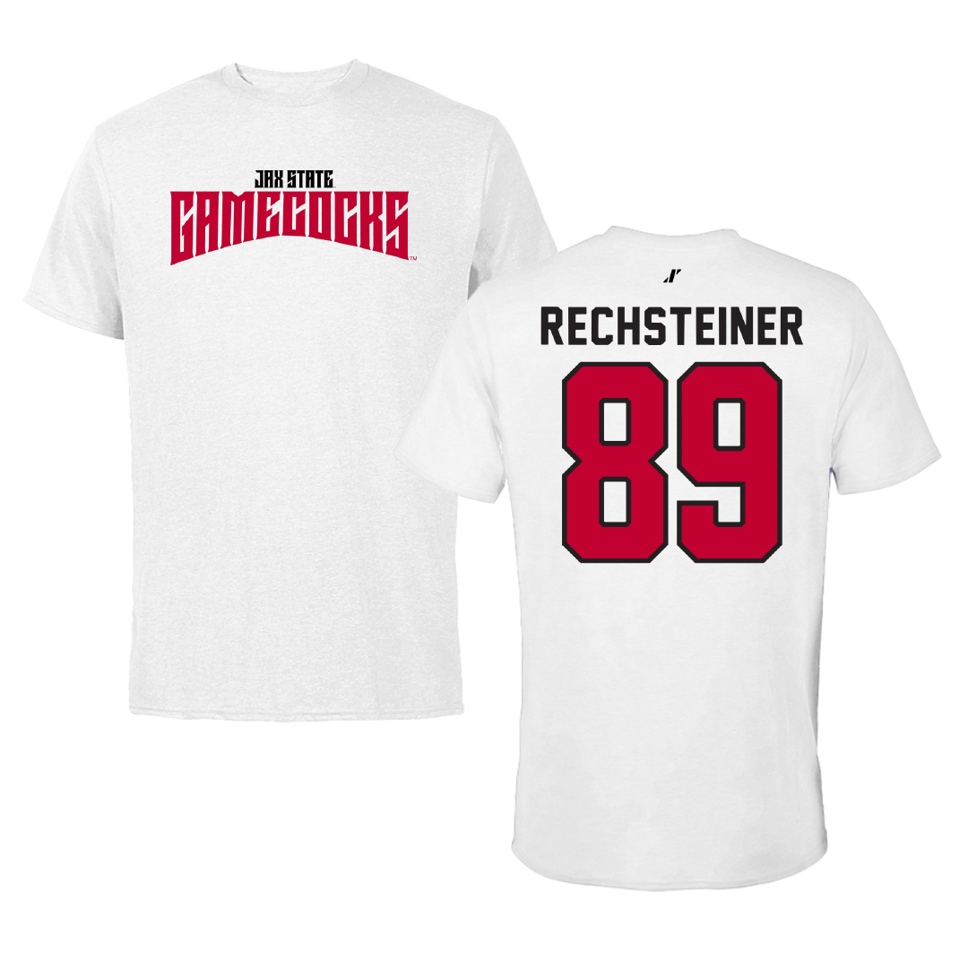 Jacksonville State University Football White Classics Performance Tee - #89 Brock Rechsteiner