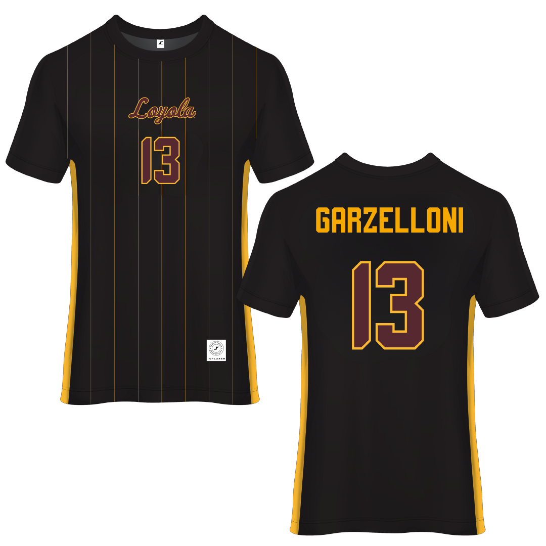 Loyola University-Chicago Black Soccer Jersey - #13 Luca Garzelloni