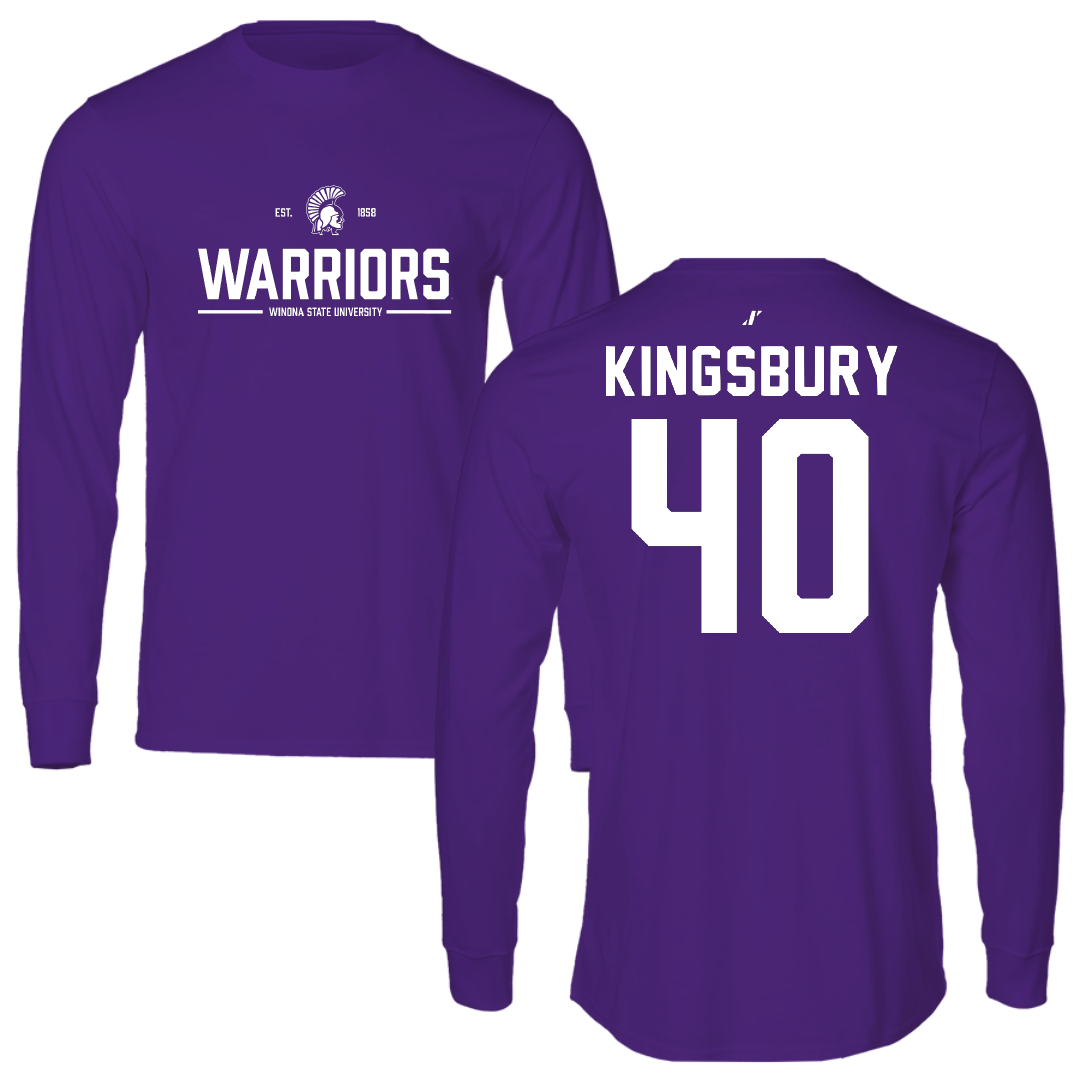 Winona State University Football Purple General Long Sleeve - #40 Ben Kingsbury