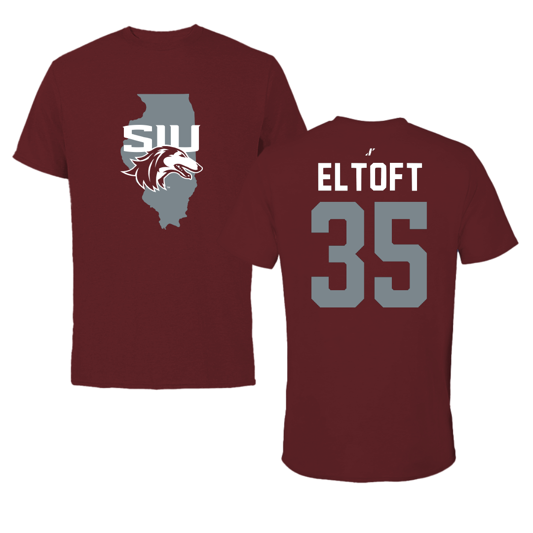 Southern Illinois University at Carbondale Baseball Maroon State Performance Tee - #35 Bennett Eltoft