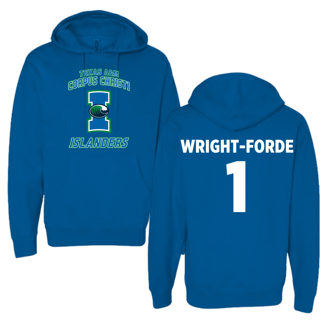 Texas A&M University-Corpus Christi Basketball Blue Hoodie - #1 Dian Wright-Forde