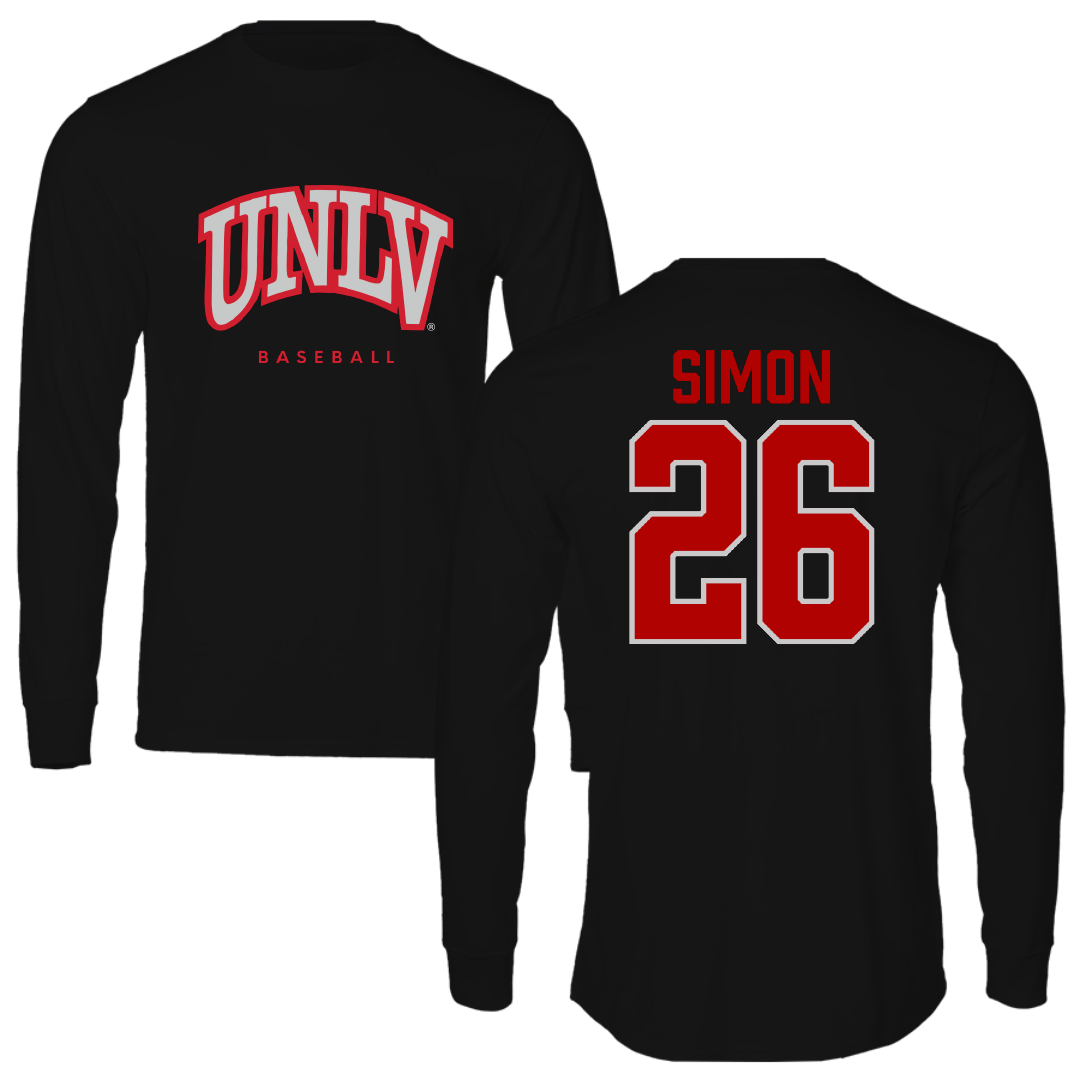 University of Nevada-Las Vegas Baseball Black Long Sleeve - #26 Sam Simon