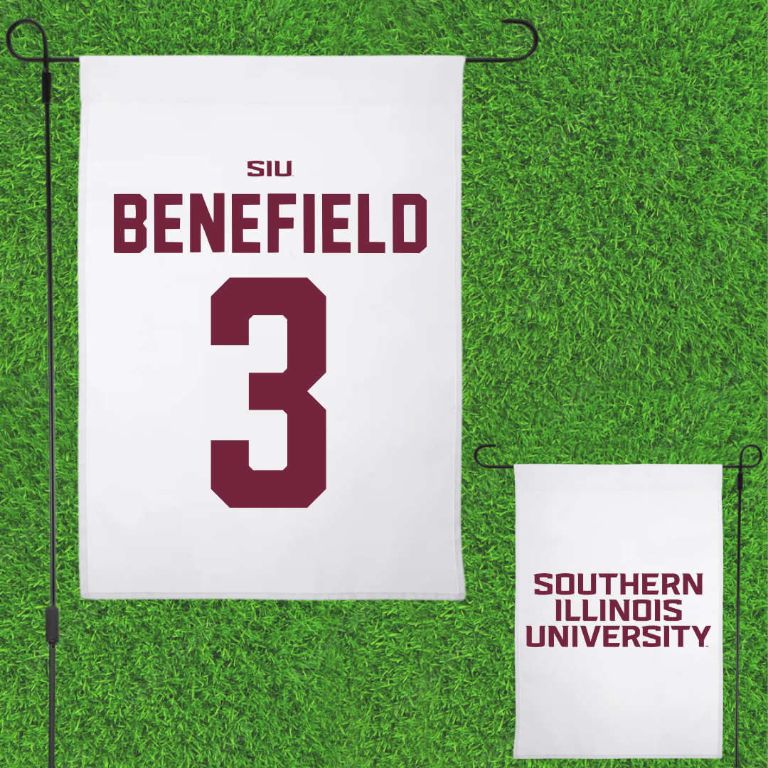 Southern Illinois University at Carbondale Football White Garden Flag - #3 Jaelin Benefield