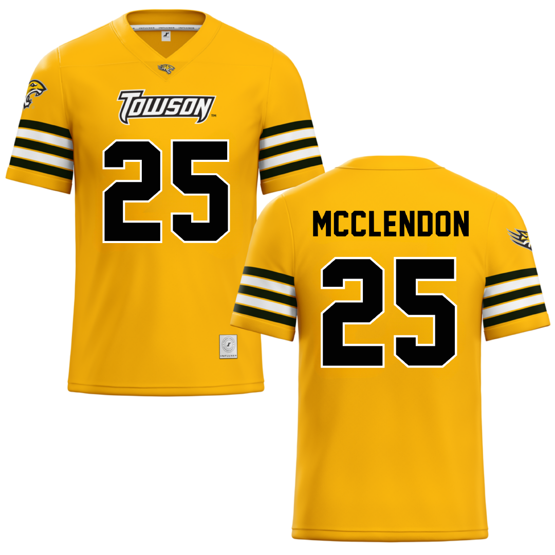 Towson University Gold Football Jersey - #25 Cedric McClendon
