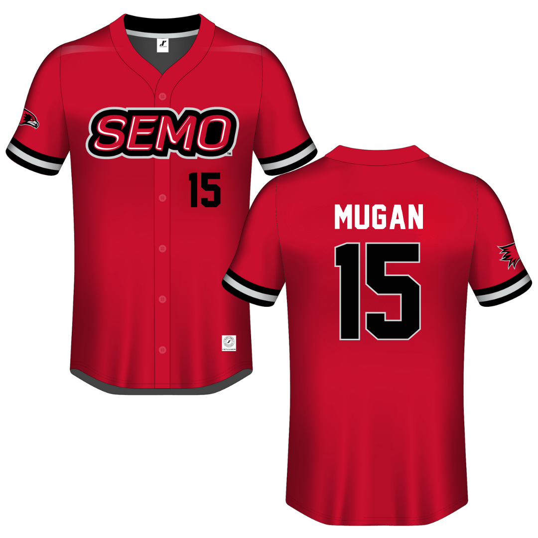 Southeast Missouri State University Red Button-Down Jersey - #15 Michael Mugan