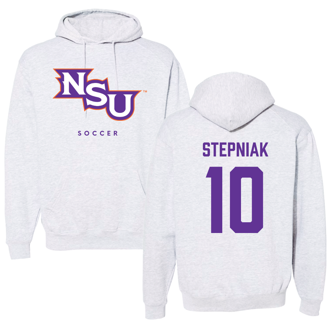 Northwestern State University Soccer Gray Hoodie - #10 Laura Stepniak