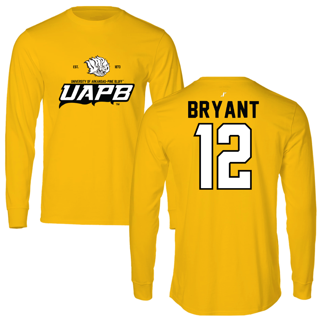 University of Arkansas-Pine Bluff Softball Gold General Performance Long Sleeve - #12 Danika Bryant