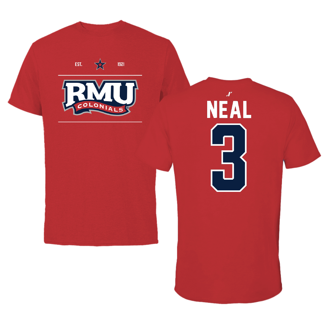 Robert Morris University Lacrosse Red General Performance Tee - #3 Torin Neal