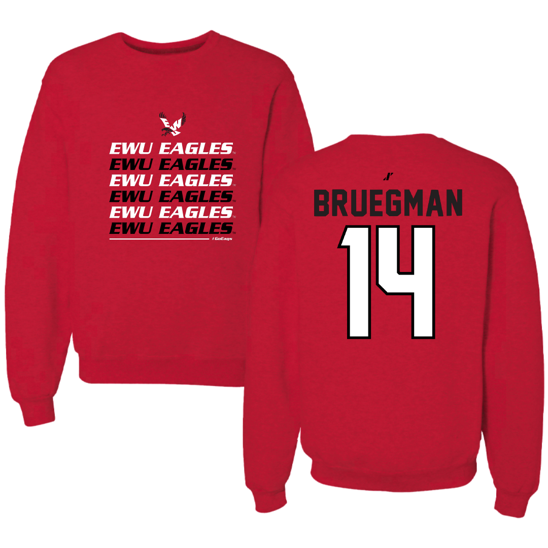 Eastern Washington University Volleyball Red General Crewneck - #14 Elle Bruegman