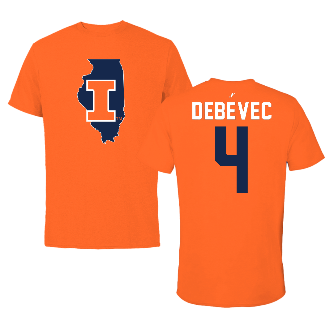 University of Illinois Softball Orange State Tee - #4 Gabby Debevec