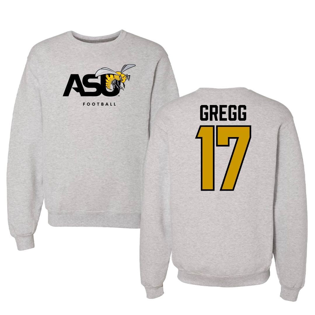 Alabama State University Football Light Gray Crewneck - #17 Asa Gregg
