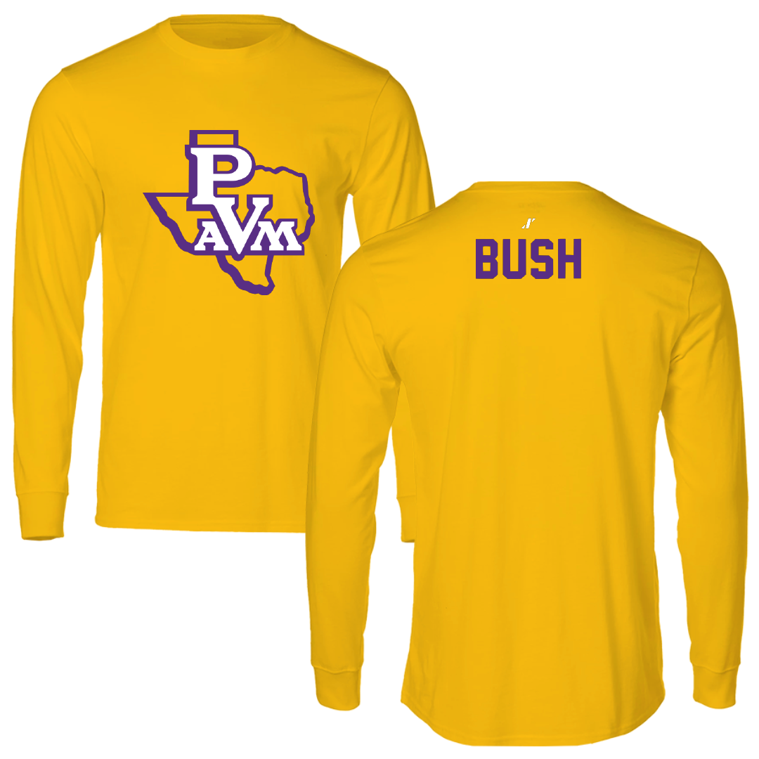 Prairie View A&M University Basketball Gold Long Sleeve - Braelon Bush