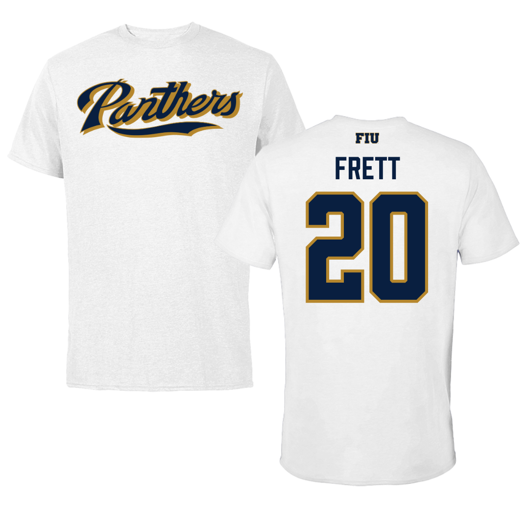 Florida International University Baseball White Tee - #20 Kishon Frett