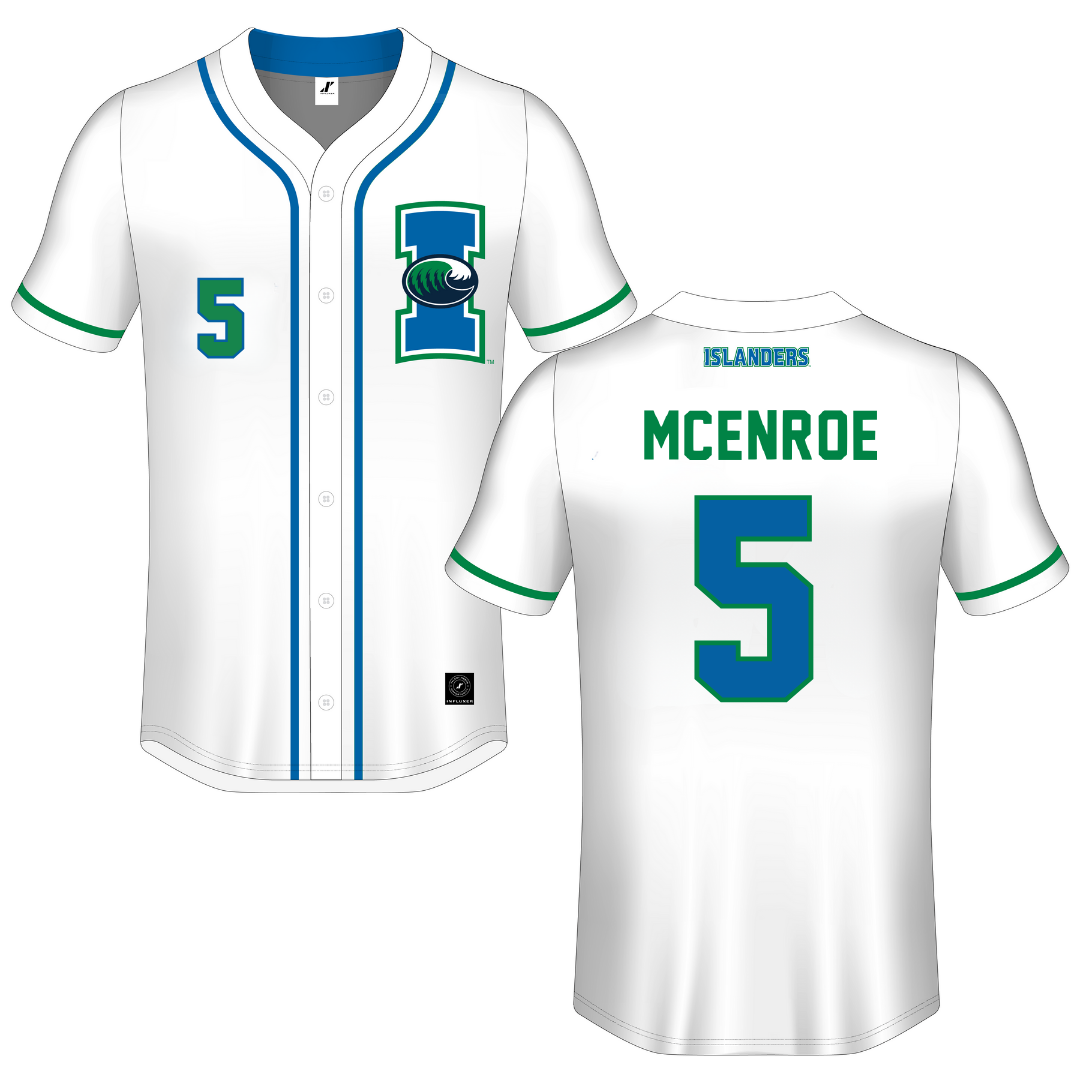 Texas A&M University-Corpus Christi White Button-Down Jersey - #5 Tucker McEnroe
