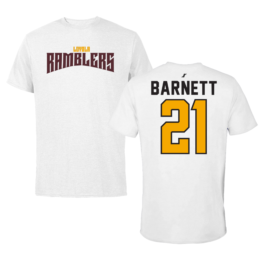 Loyola University-Chicago Softball White Classic Performance Tee - #21 Sydney Barnett