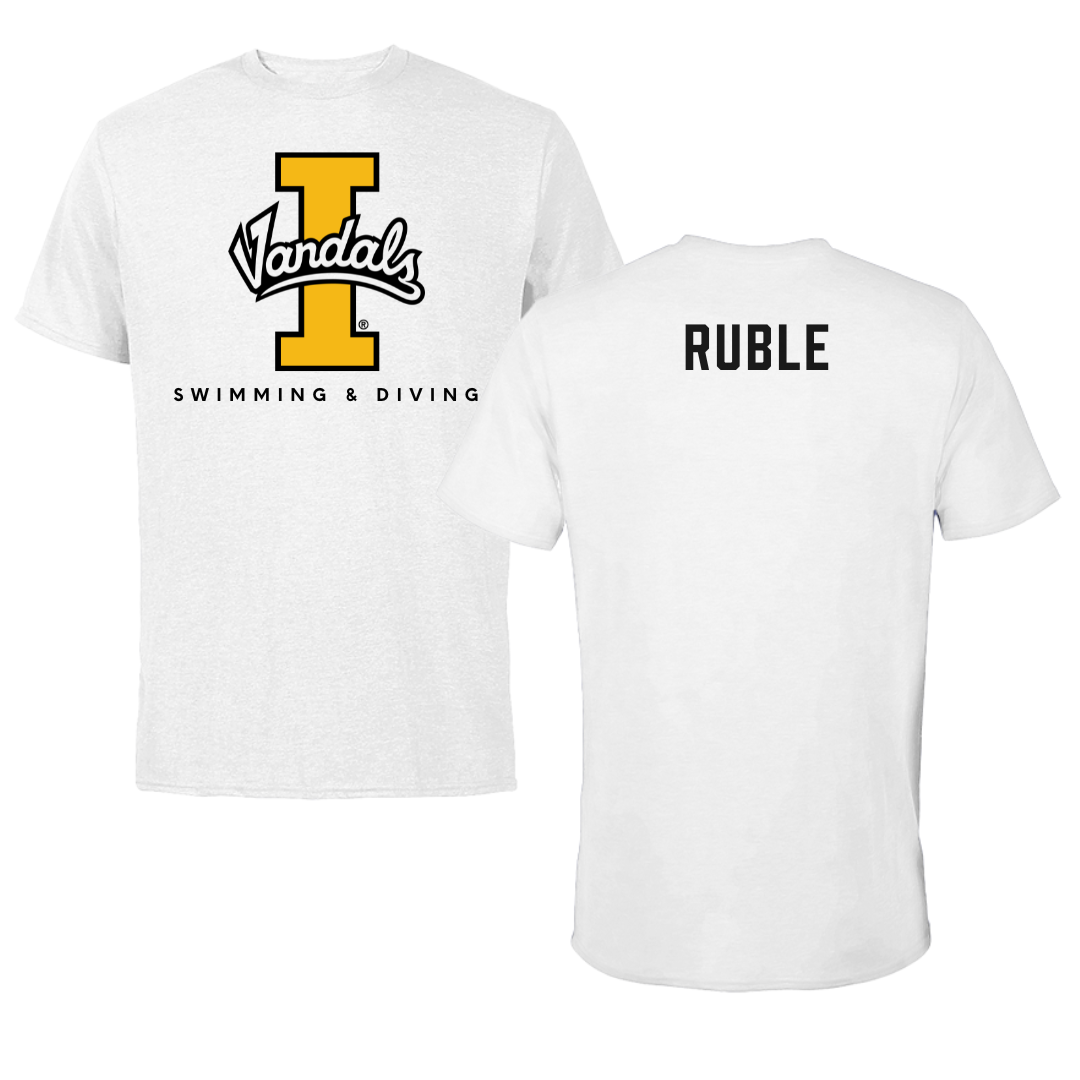 University of Idaho Swimming & Diving White Vandals Performance Tee - Grace Ruble