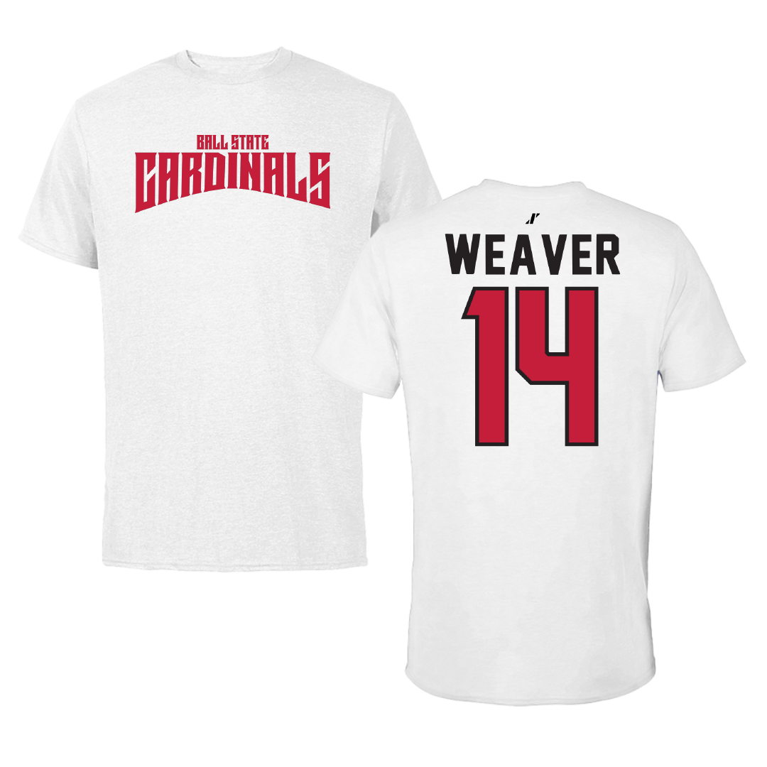 Ball State University Softball White Classic Tee - #14 Maddie Weaver
