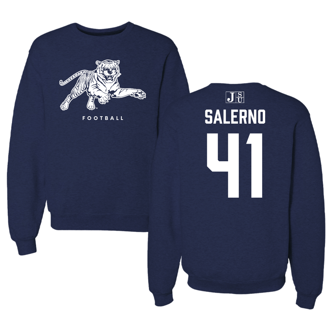 Jackson State University Football Navy Crewneck - #41 Avery Salerno