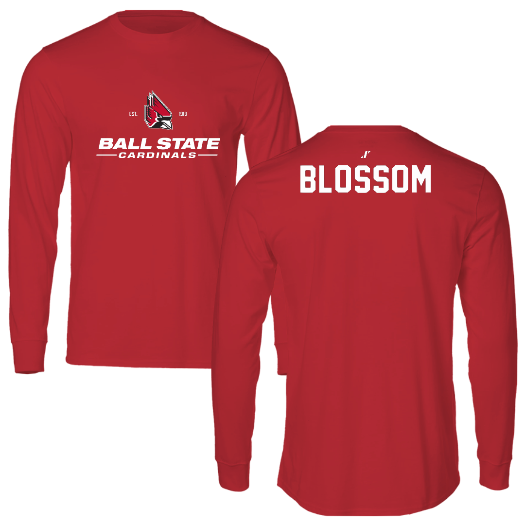 Ball State University Swimming & Diving Red General Long Sleeve - Seth Blossom