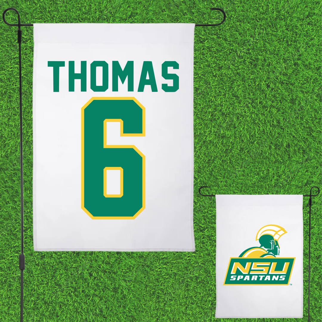 Norfolk State University Basketball White Garden Flag - #6 Jamarii Thomas