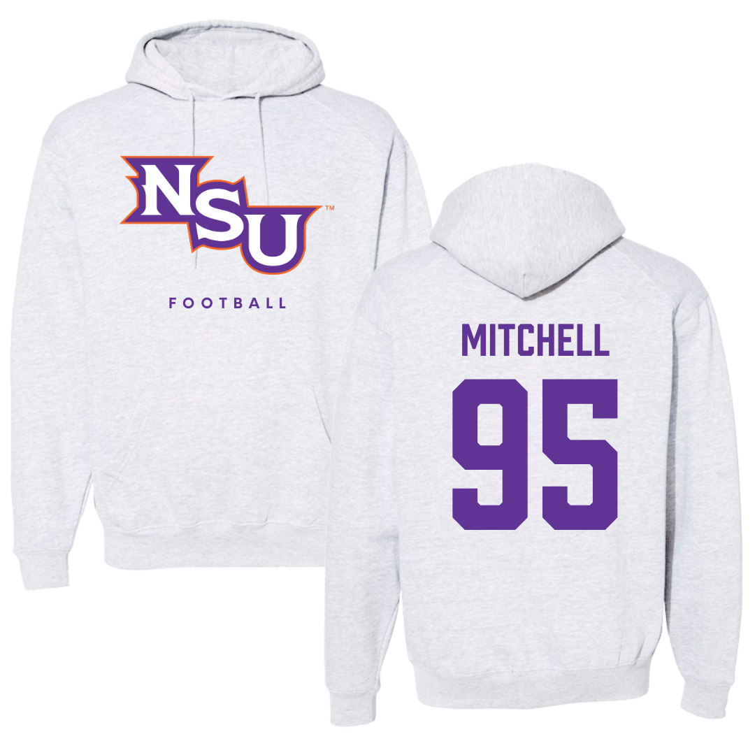 Northwestern State University Football Gray Hoodie - #95 Johnny Mitchell