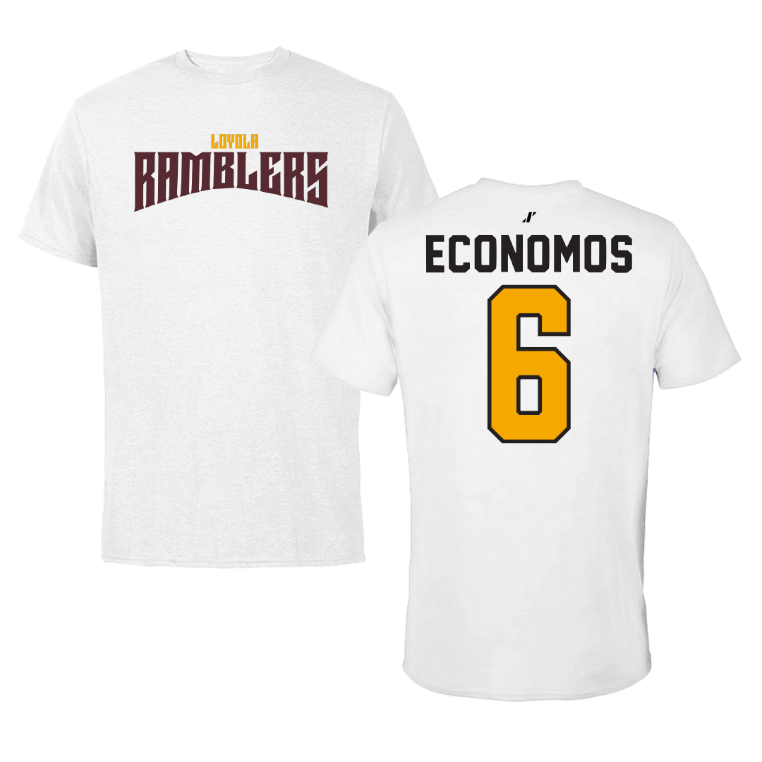 Loyola University-Chicago Soccer White Classic Tee - #6 Meghan Economos