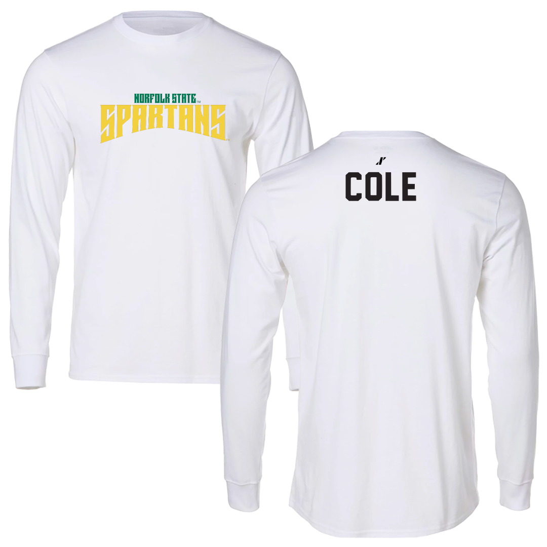 Norfolk State University TF and XC White Classic Performance Long Sleeve - Kai Cole