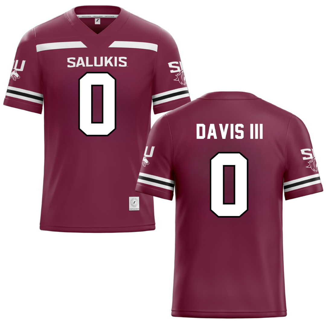 Southern Illinois University at Carbondale Maroon Football Jersey - #0 Vinson Davis III