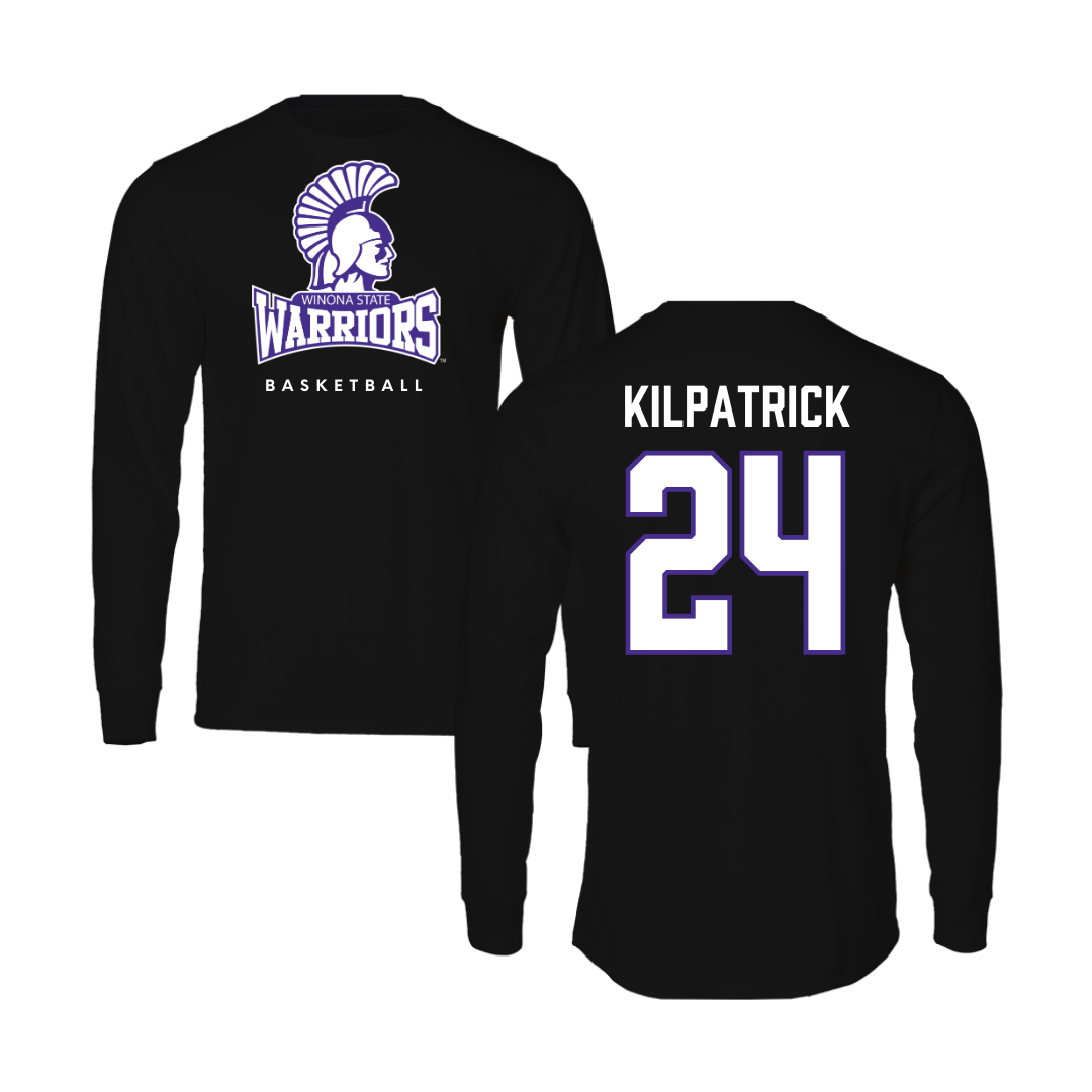 Winona State University Basketball Black Performance Long Sleeve - #24 Emmaline Kilpatrick