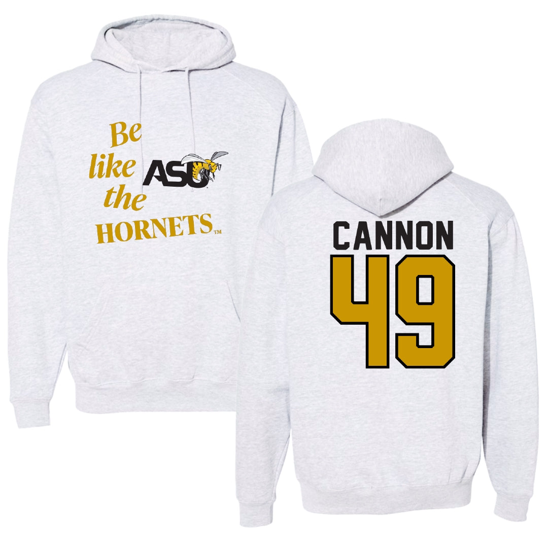 Alabama State University Football Light Gray Be Like Us Hoodie - #49 Baylor Cannon