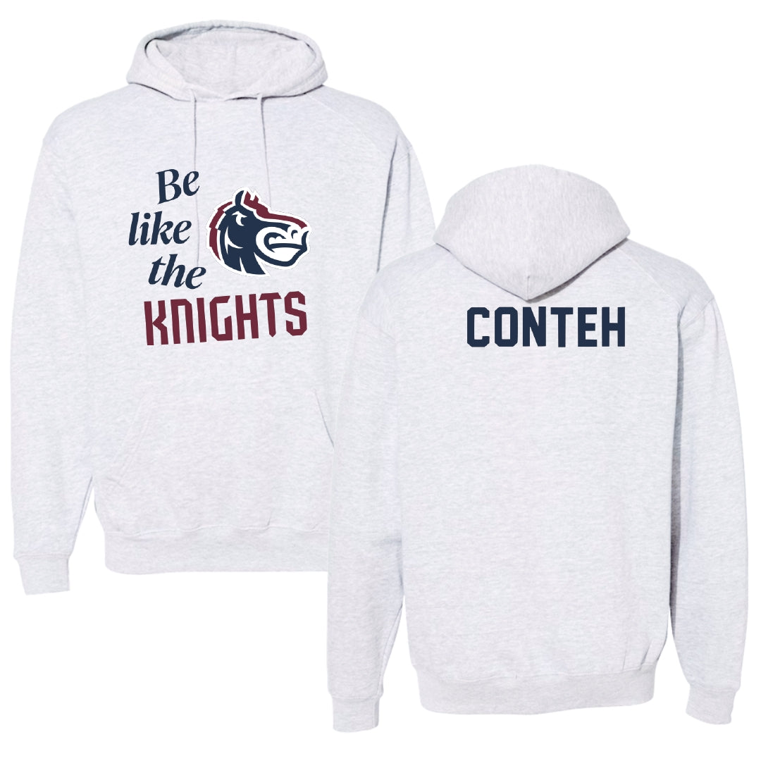 Fairleigh Dickinson University-Metropolitan Campus TF and XC Light Gray Be Like Us Hoodie - Ekuyami Conteh