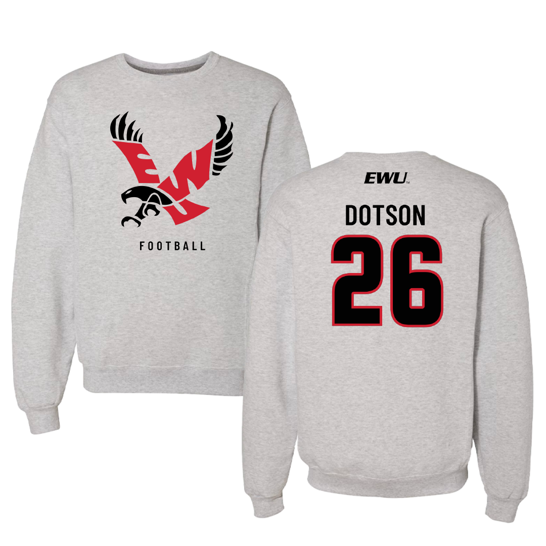 Eastern Washington University Football Gray Crewneck - #26 Malik Dotson