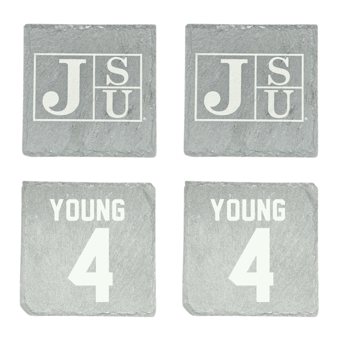 Jackson State University Basketball Stone Coaster (4 Pack)  - #4 Coltie Young
