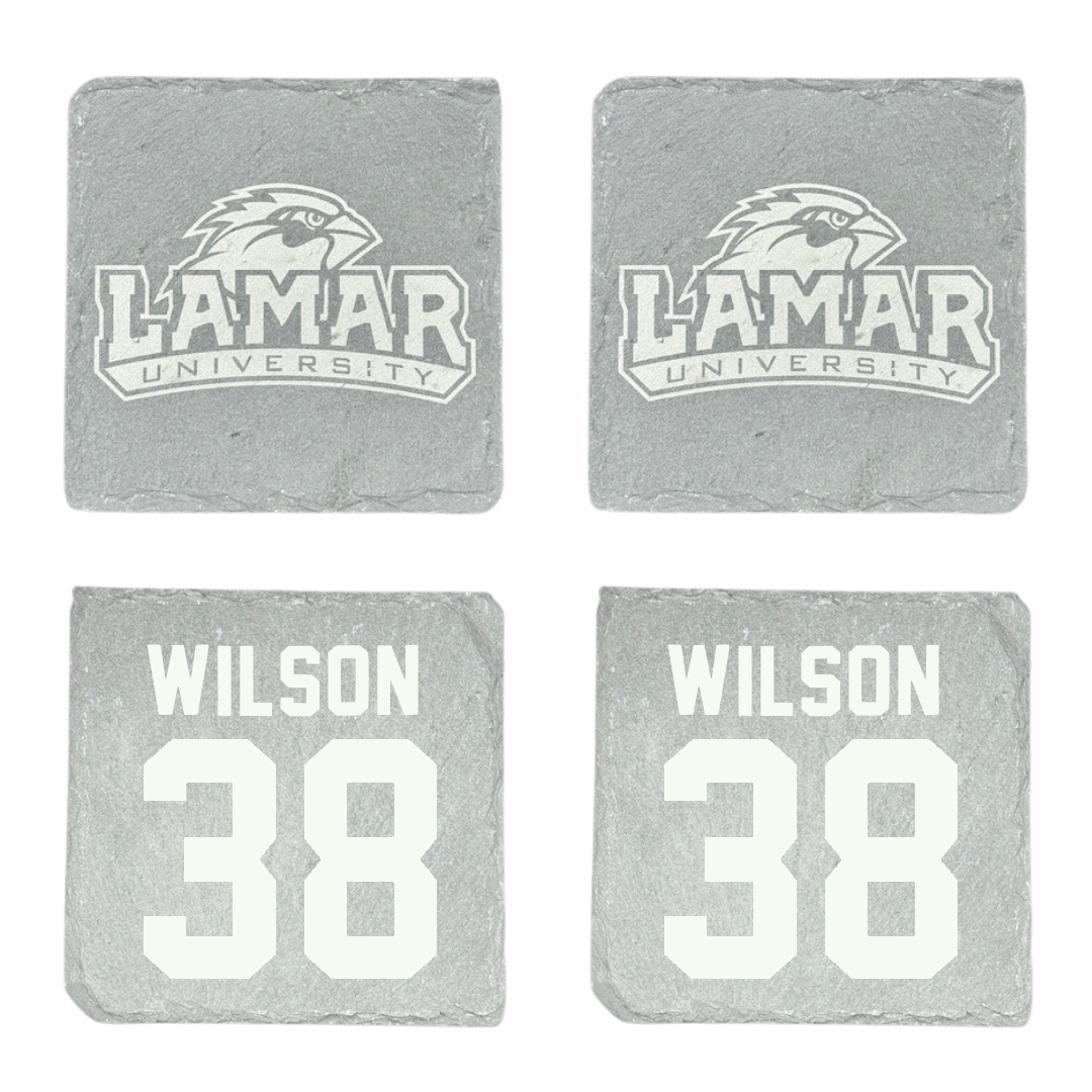 Lamar University Baseball Stone Coaster (4 Pack)  - #38 Tanner Wilson