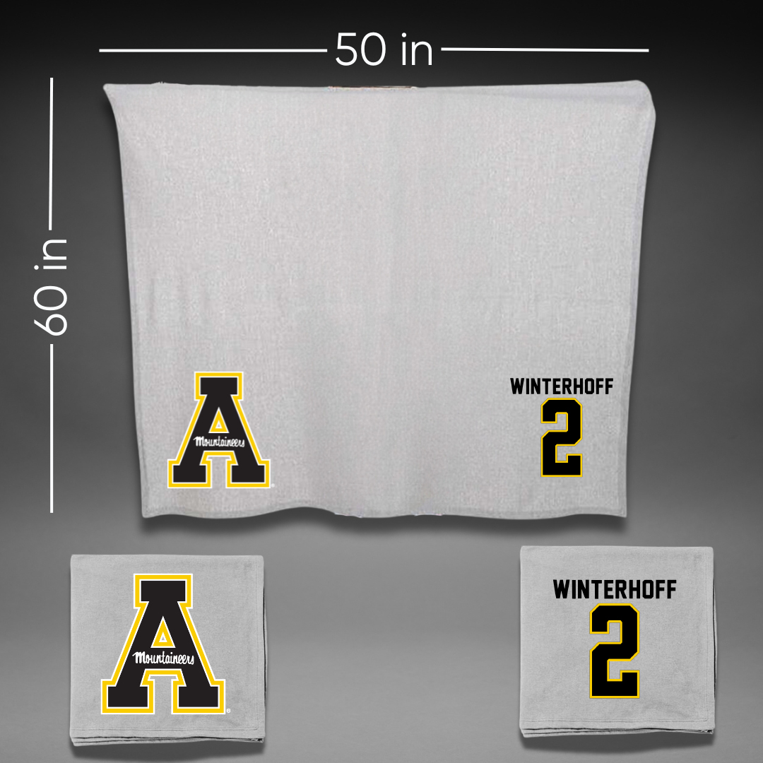 Appalachian State University Volleyball Gray Blanket - #2 Maya Winterhoff